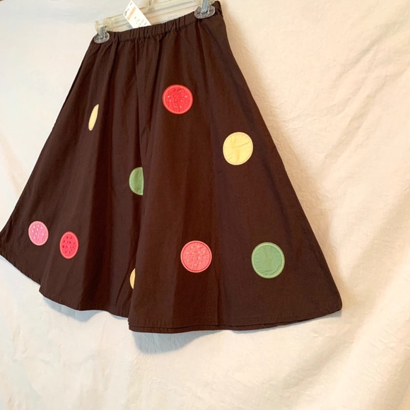 Gymboree Girls Circle Patch Embroidered Dot Skirt Size 12 - Picture 3 of 7
